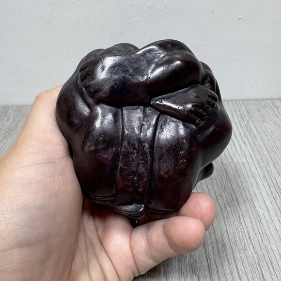 Carved Wooden Small Weeping Buddha Sculptures 3" Tall Figure Statue - Picture 7 of 7